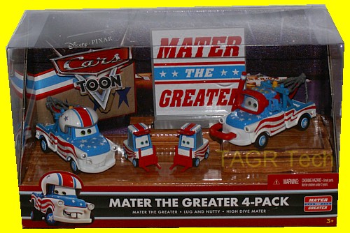 Disney Pixar Cars Mater the Greater 4 high quality Pack Set High Dive Lug & Nutty Damaged Box